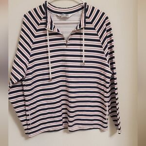 Vintage Cherokee Long Sleeve Striped Half Zip Shirt Size Large Y2K 90s